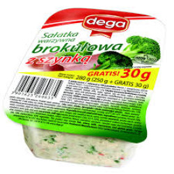 DEGA Salatka brokulowa z szynka 250g+30g