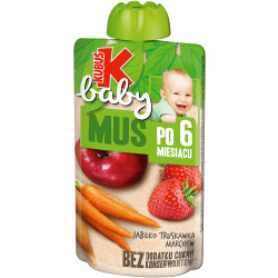 KUBUS Baby Mus owocowy Truskawka-marchew 9x100g Po 6msc 