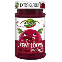 LOWICZ Dzem 100% extra gladki wisnia 8x225g