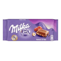 MILKA Czekolada raisin&nut 22x100g