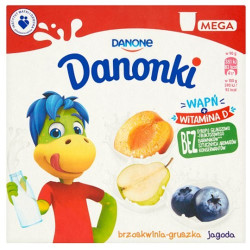 DANONE Danonki Mega brzosk grusz jagoda 6x(4x90g)