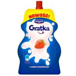 DANONE Gratka jogurt truskawkowy saszetka 12x65g