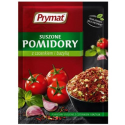 PRYMAT Suszone pomidory z czosnkiem i bazylia 25x15g