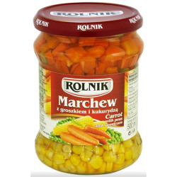 ROLNIK Marchew z groszkiem i kukurydza 6x500ml