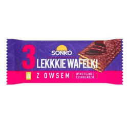 SONKO 3 Lekkkie wafelki z owsem w mecznej czekoladzie 11x36g